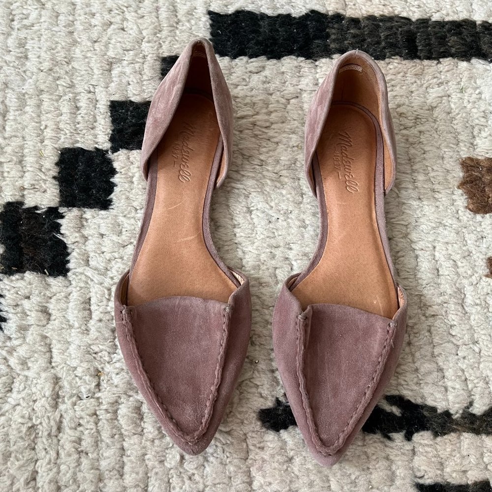 Madewell Mauve Suede Pointed Toe Flats- Size 8